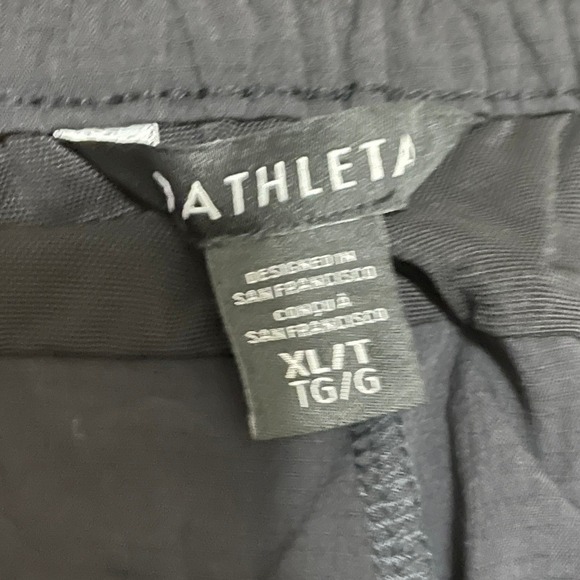 Athleta Black Trekkie Joggers Women's XL Tall Zipped Pockets Drawstring Waist - Picture 4 of 7